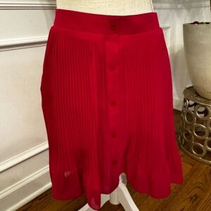 BCBG generation size-small red berry pleated accordion style skirt pocket new